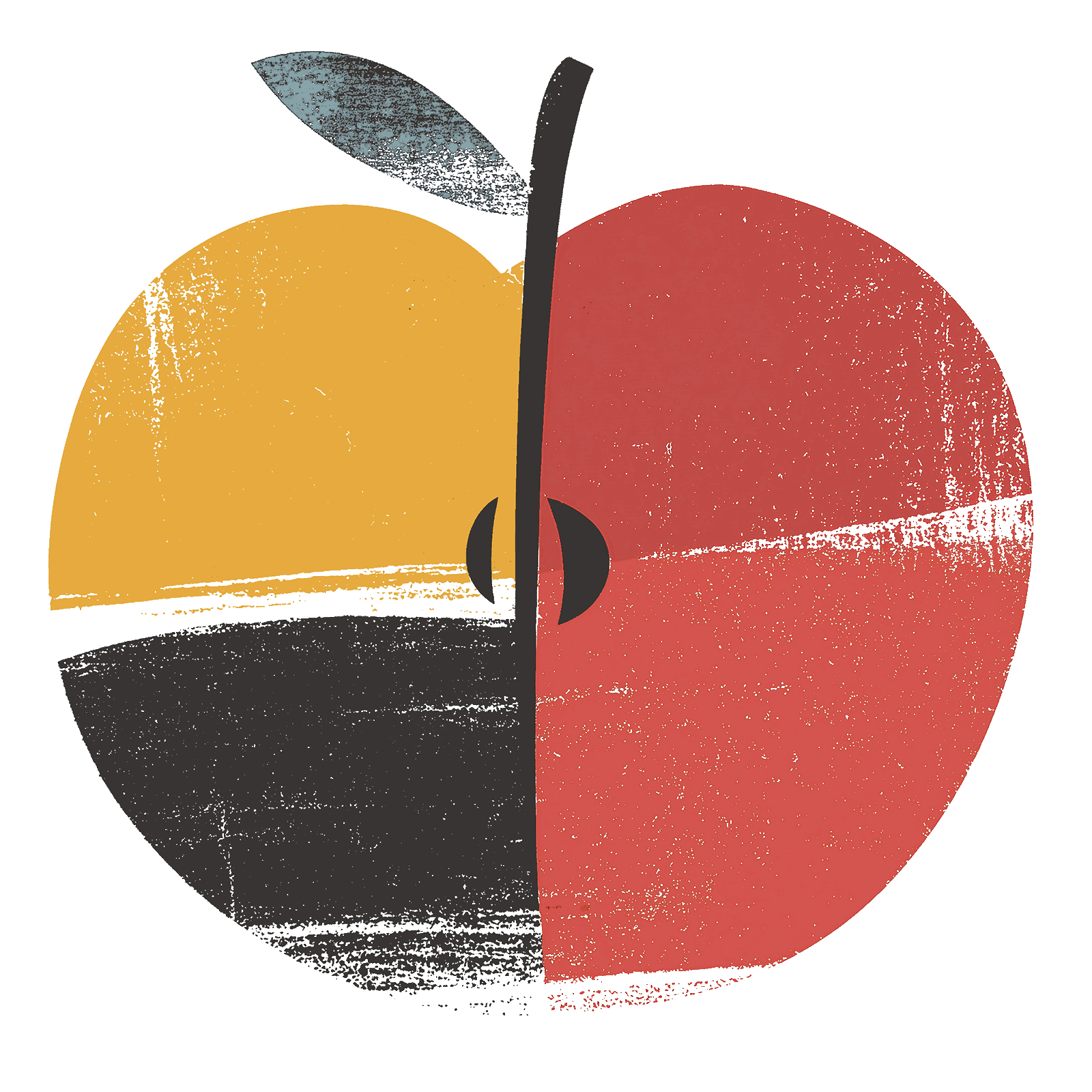 Content health visualization - stylized apple graphic